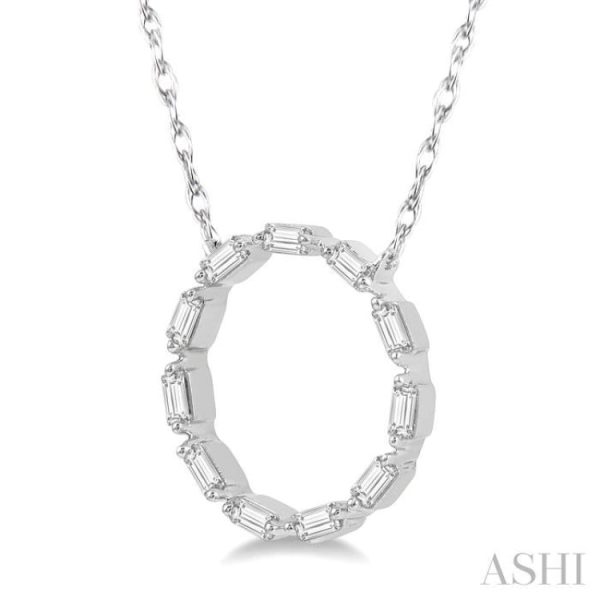 1 4 Ctw Circle Round Cut Diamond Necklace in 14K White Gold Cheap