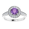 Sterling Silver Natural Amethyst & 1 3 CTW Natural Diamond Ring on Sale