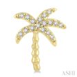 1 10 Ctw Palm Tree Round Cut Diamond Petite Fashion Earring in 10K Yellow Gold Supply