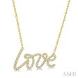 1 4 Ctw Love Round Cut Diamond Necklace in 14K Yellow Gold Cheap