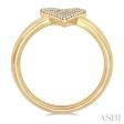 1 4 ctw Heart Shape Pave Set Round Cut Diamond Fashion Ring in 10K Yellow Gold on Sale