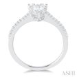 1 3 ctw Pear Shape Round Cut Diamond Fashion Ring in 14K White Gold Online Sale