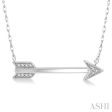 1 20 Ctw Round Cut Diamond Arrow Necklace in 10K White Gold Discount