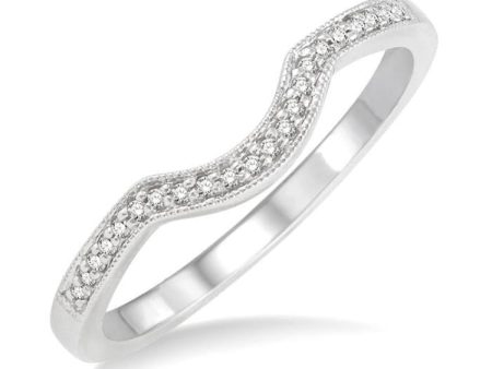 1 20 Ctw Round Cut Diamond Wedding Band in 14K White Gold on Sale