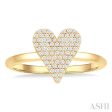 1 4 ctw Heart Shape Pave Set Round Cut Diamond Fashion Ring in 10K Yellow Gold on Sale