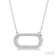 1 10 Ctw Round Cut Diamond Paper Clip Necklace in 14K White Gold Online