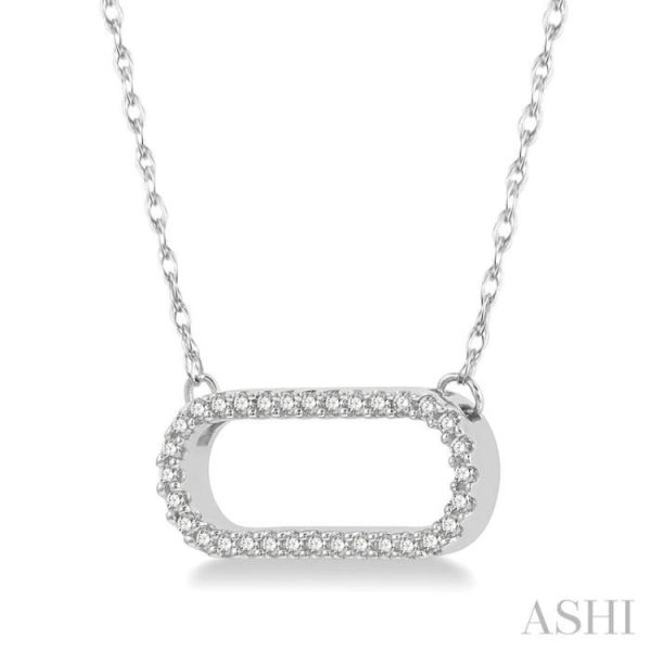 1 10 Ctw Round Cut Diamond Paper Clip Necklace in 14K White Gold Online