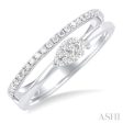 1 4 ctw Double Row Pear Shape Lovebright Round Cut Diamond Ladies Ring in 10K White Gold Online Sale