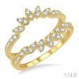 1 2 Ctw Mini Marquise Mounts Round Cut Diamond Insert Ring in 14K Yellow Gold Hot on Sale