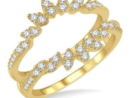 1 2 Ctw Mini Marquise Mounts Round Cut Diamond Insert Ring in 14K Yellow Gold Hot on Sale