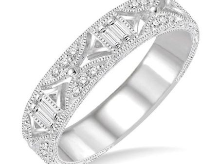 1 3 Ctw Diamond Stack Band in 14K White Gold For Discount