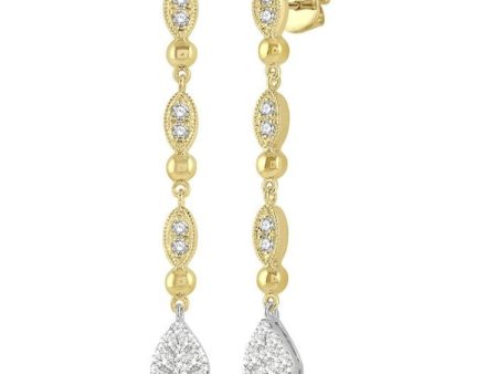 1 2 ctw Pear & Marquise Lovebright Round Cut Diamond Earrings in 14K Yellow and White Gold Supply