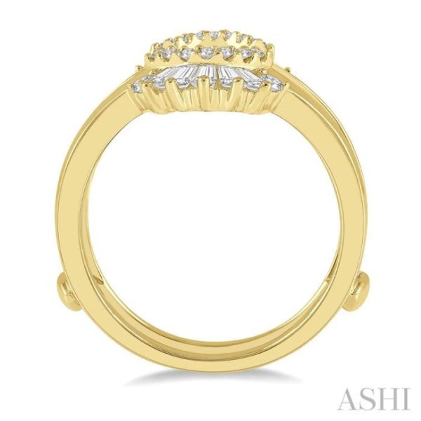 1 2 ctw Baguette and Round Cut Diamond Tiara Insert Ring in 14K Yellow Gold Supply