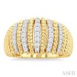 1 3 ctw Dome Shape Rope Bead Round Cut Diamond Fashion Ring in 14K Yellow Gold Online