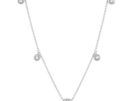 1 3 ctw Circular Lovebright Round Cut Diamond Necklace in 14K White Gold Cheap