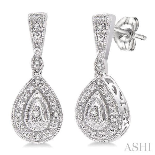 1 20 Ctw Pear Shape Single Cut Diamond Earrings in Sterling Silver Fashion