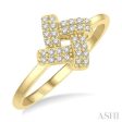 1 10 ctw Petite Interwoven Round Cut Diamond Fashion Ring in 10K Yellow Gold Online Hot Sale