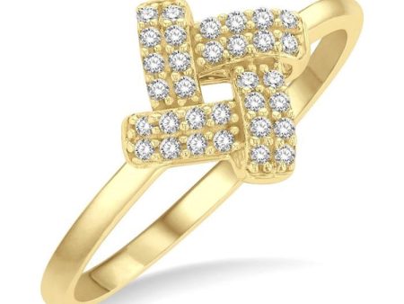 1 10 ctw Petite Interwoven Round Cut Diamond Fashion Ring in 10K Yellow Gold Online Hot Sale