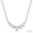 1 4 Ctw Graduated Diamond Smile Necklace in 14K White Gold Online Hot Sale