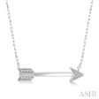 1 20 Ctw Round Cut Diamond Arrow Necklace in 10K White Gold Discount