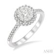 1 2 Ctw Round Shape Diamond Lovebright Ring in 14K White Gold on Sale