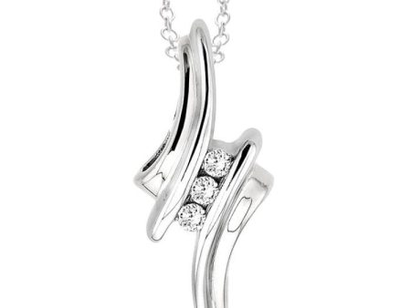 1 10 Ctw Round Cut Diamond Pendant in Sterling Silver with Chain Online