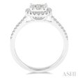 1 2 Ctw Round Shape Diamond Lovebright Ring in 14K White Gold on Sale