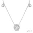 1 3 ctw Circular Lovebright Round Cut Diamond Necklace in 14K White Gold Cheap