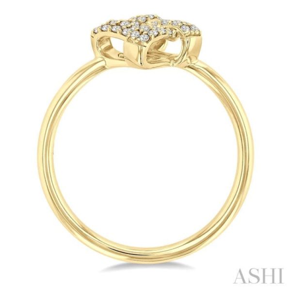 1 10 ctw Petite Interwoven Round Cut Diamond Fashion Ring in 10K Yellow Gold Online Hot Sale