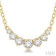 1 4 Ctw Graduated Diamond Smile Necklace in 14K Yellow Gold For Discount