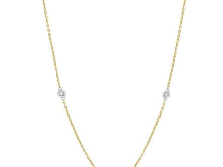 1 4 Ctw Round Cut Diamond Fashion Necklace in 14K Yellow and White Gold Discount