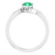 Sterling Silver Natural Emerald & .04 CTW Natural Diamond Ring Online Sale