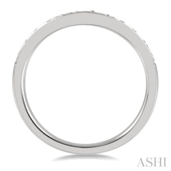 1 3 Ctw Arched Round Cut Diamond Wedding Band in 14K White Gold Cheap