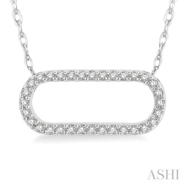 1 10 Ctw Round Cut Diamond Paper Clip Necklace in 14K White Gold Online