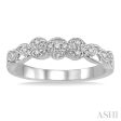 1 10 Ctw Round Cut Diamond Wedding Band in 14K White Gold Online Sale