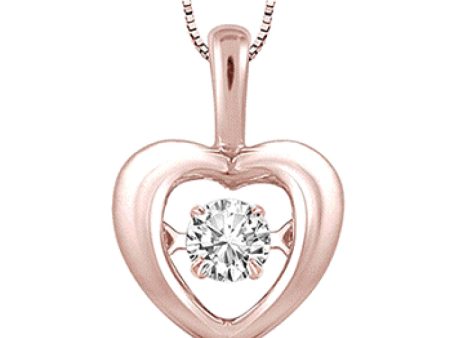 1 20 Ctw Round Cut Diamond Emotion Pendant in 10K Rose Gold with Chain Hot on Sale