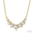 1 4 Ctw Graduated Diamond Smile Necklace in 14K Yellow Gold For Discount