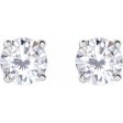 Sterling Silver 4 mm Imitation White Cubic Zirconia Stud Earrings Sale