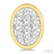 1 3 ctw Oval Shape Lovebright Round Cut Diamond Bezel Stud Earring in 14K Yellow and White Gold Fashion