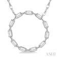 1 4 Ctw Circle Round Cut Diamond Necklace in 14K White Gold Cheap