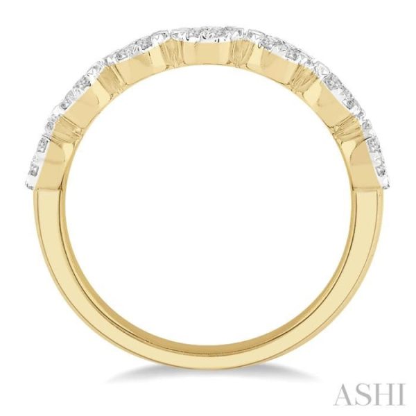 1 2 Ctw Jointed Circular Mount Lovebright round Cut Diamond Ring in 14K Yellow and White Gold For Cheap