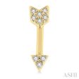 1 20 ctw Petite Arrow Round Cut Diamond Fashion Stud Earring in 10K Yellow Gold Cheap