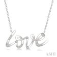 1 20 Ctw Love Scribed Round Cut Diamond Pendant With Chain in Sterling Silver For Cheap