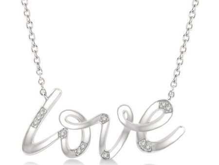 1 20 Ctw Love Scribed Round Cut Diamond Pendant With Chain in Sterling Silver For Cheap