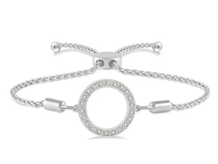 1 10 Ctw Hollow Cut Circle Round Cut Diamond Sterling Silver Lariat Bracelet Supply