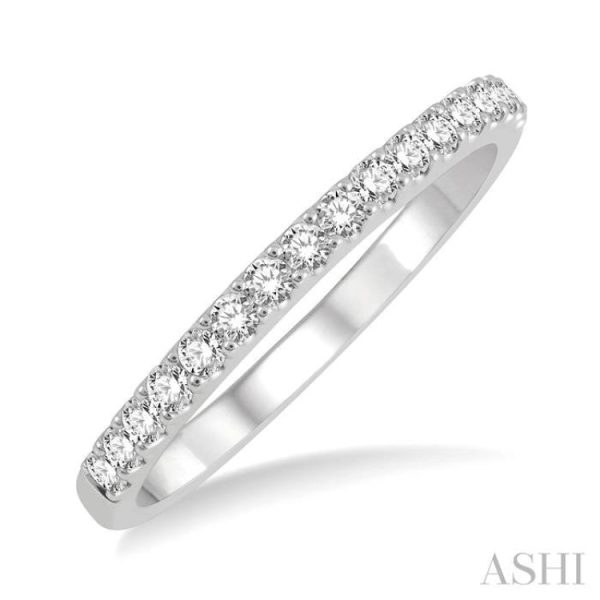 1 3 ctw Round Cut Diamond Wedding Band in 14K White Gold Fashion