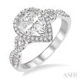 1 2 Ctw Diamond Semi-mount Engagement Ring in 14K White Gold Online