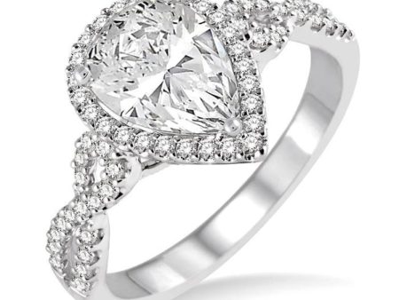 1 2 Ctw Diamond Semi-mount Engagement Ring in 14K White Gold Online