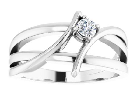 Sterling Silver 1 8 CT Natural Diamond Ring For Discount