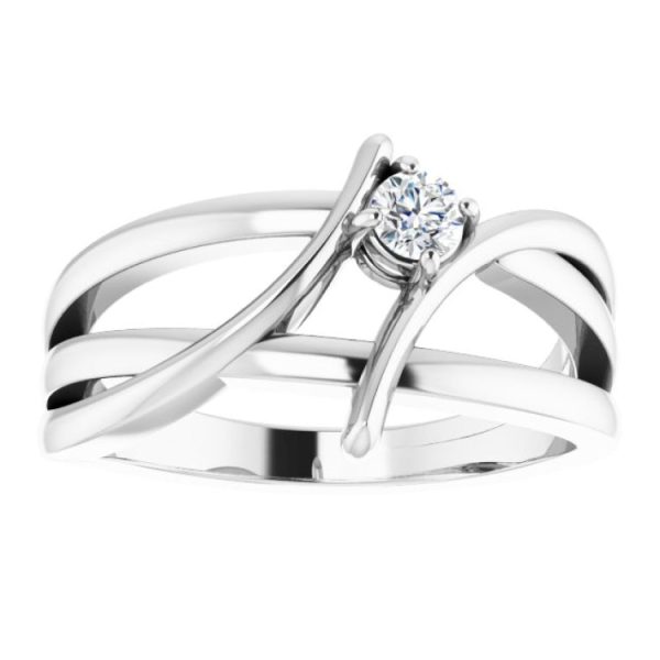 Sterling Silver 1 8 CT Natural Diamond Ring For Discount